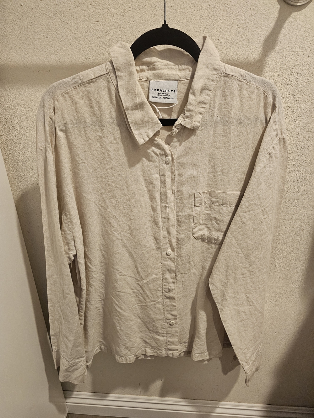 Parachute Beige Casual Button-Down Linen Shirt